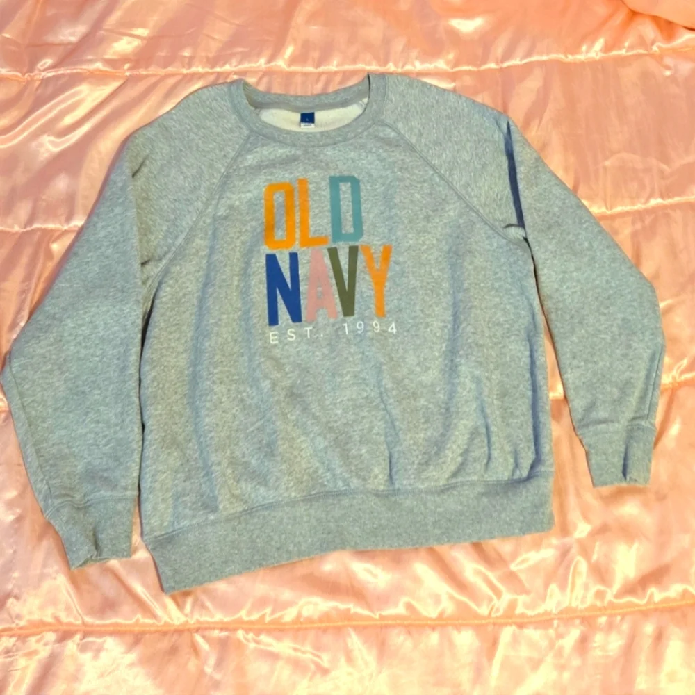 Old Navy gray and with pastel letters sweatshirt - Picture 1 of 2